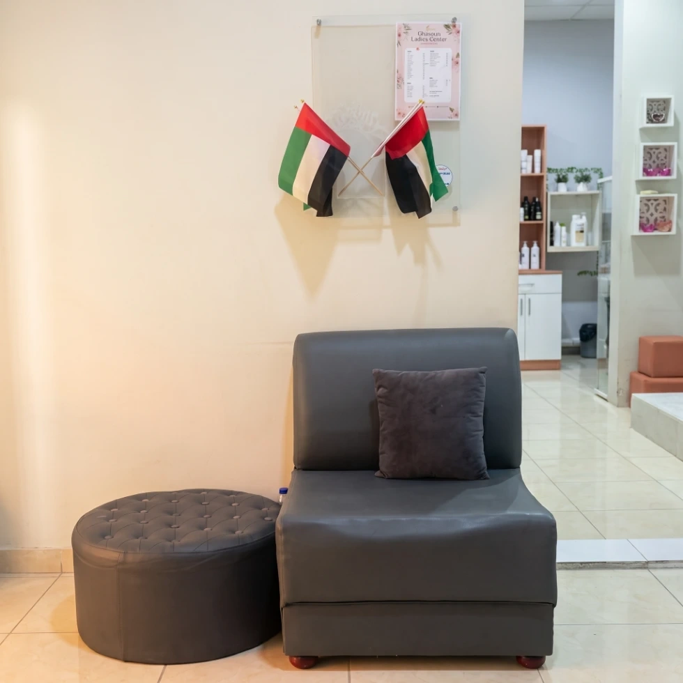 Home 12 Sitting area of Ghosoun ladies beauty salon in Qidfa, Fujairah